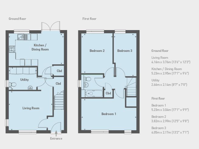 Floor plan 3 bedroom house - artist's impression subject to change